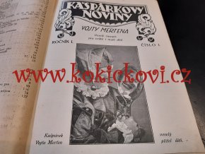 Kašpárkovy noviny 1. ročník  – 10 čísel včetně obálek Frant. Homolka - 1932 - 160 str. Frant. Homolka, J. Hokr, 1932, pěkný čistý stav.