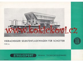 4NÁPRAVOVÝ VÝSYPNÝ VŮZ NA ŠTĚRK TYP 26 - REKLAMNÍ PROSPEKT A4 z roku 1956 - STROJEXPORT