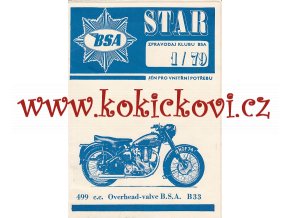 STAR - ZPRAVODAJ KLUBU BSA - Č.1/1973 - A5 - 12 STRAN - RARITA DO MUZEA