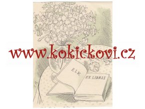 Ex libris ELK Cyril Bouda litografie 10x7,8cm