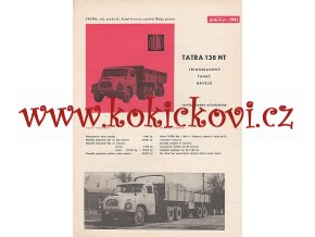 Tatra 138 NT třínápravový tahač návěsů - 1961 - prospekt