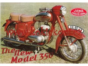MOTOCYKL JAWA 350 - ORIGINÁLNÍ BAREVNÝ PROSPEKT - ANGLICKY - A5 -1960
