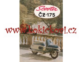 SKÚTR ČZ 175 - ORIGINÁLNÍ BAREVNÝ PROSPEKT - ANGLICKY - A5 -1957 - MOTOKOV