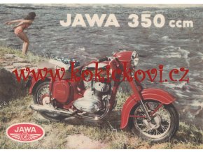 MOTOCYKL JAWA 350 - ORIGINÁLNÍ BAREVNÝ PROSPEKT - ANGLICKY - A5 -MOTOKOV