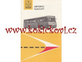 LiAZ-677 - REKLAMNÍ PROSPEKT SOVĚTSKÝ AUTOBUS - 4 strany A5 ROK 1967