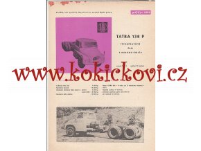 Tatra 138 P třínápravové šasi s budkou řidiče - prospekt - 1961