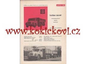 Tatra 138 NT třínápravový tahač návěsů - 1961 - prospekt