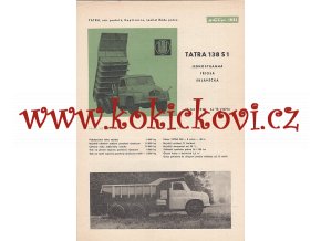 Tatra 138 S1 jednostranná tříosá sklápěčka - 1961 - prospekt