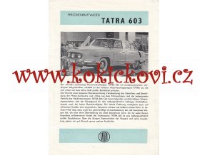 Tatra 603 - prospekt - Motokov - reklamní prospekt a5 - 1 list - německy