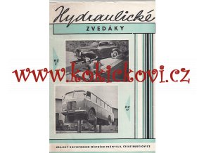 PROSPEKT HYDRAULICKÉ ZVEDÁKY HZ5 A HZ 10 - AUTOBUS ŠKODA 706 RO - TROLEJBUS - ŠKODA 1101 - 1 LIST A5 - ROK 1959