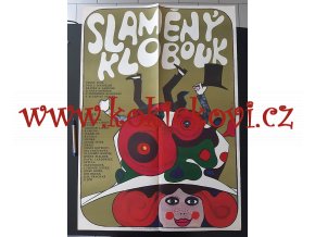 FILMOVÝ PLAKÁT A1 - SLAMĚNÝ KLOBOUK -  JAROSLAV FIŠER - 1971 - A1 - OBŘÍ ROZMĚR - 84*60 CM - MACOUREK LIPSKÝ