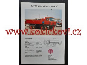 Tatra 815 -2 VU 28 210 6*6.2- prospekt- A4 - 1 list - NJ (2 strany)