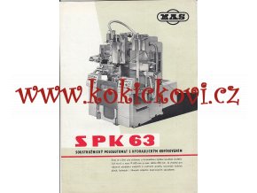 SOUSTRUŽNICKÝ POLOAUTOMAT S HYDRAULICKÝM KOPÍROVÁNÍM SPK 63 - A4 - REKLAMNÍ PROSPEKT A4 - 4 STRANY - 1960