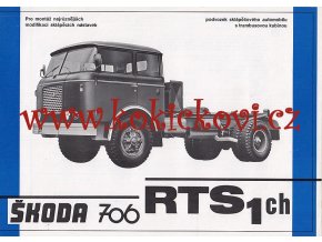ŠKODA 706 RTS1 ch - reklamní leták - 1 list A4 - texty česky