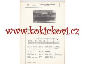 ELEKTRICKÁ LOKOMOTIVAE 422.0  - ČSSR ŠKODA PLZEŇ - TYPOVÝ LIST - 1A