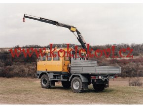 Roudnické strojírny a slévárny a.s. ROSS - podniková reklamní fotografie - 18*12 cm - typ vozidla viz fotografie - cca 1993 - hydraulická ruka