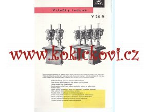 VRTAČKY ŘADOVÉ V 20 N - TOS SVITAVY - REKLAMNÍ PROSPEKT A4 - 1 LIST, 2 STRANY - 1962