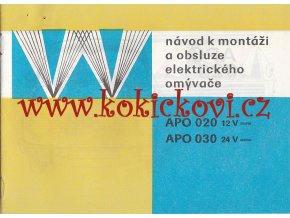 REKLAMNÍ PROSPEKT + NÁVOD K MONTÁŽI - ELEKTRICKÝ OMÝVAČ ČELNÍHO SKLA - APO 020 030 TESLA LITOVEL - REKLAMNÍ PROSPEKT + NÁVOD K MONTÁŽI - - A4 - 1 LIST