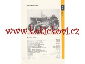 TRAKTOR ZETOR 4011 - KATALOGOVÝ LIST - 2 LISTY  - 4 STRANY A5 - 1967