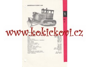 UNIVERZÁLNÍ DOZER D 492 - KATALOGOVÝ LIST - 1 LIST - 2 STRANY A5 - 1967