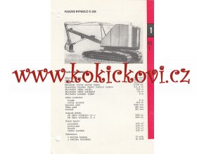 PÁSOVÉ RÝPADLO E-352 - KATALOGOVÝ LIST - 1 LIST - 2 STRANY A5 - 1967