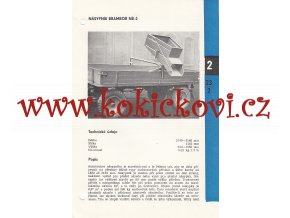 NÁSYPNÍK BRAMBOR NB-2 - KATALOGOVÝ LIST - 1 LIST  - 2 STRANY A5 - 1967