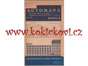 AUTOMAPA ČSR - KOŠICE - mapa Autoklubu republiky  Československé 1928 - doplněk vozu