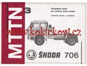 Škoda 706 MTTN 3 - tahač návěsů - prospekt