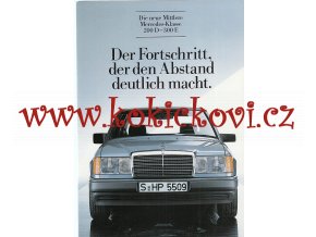 Mercedes W 124, 200 D - 300 E - REKLAMNÍ PROSPEKT A4 - 16 STRAN NĚMECKY, 1985