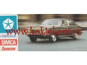 CHRYSLER SIMCA SUNBEAM - REKLAMNÍ PROSPEKT SKLÁDAČKA - 12 MALÝCH STRAN