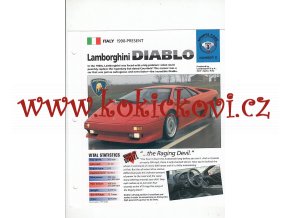 Lamborghini Diablo - reklamní prospekt technický list - 4 strany