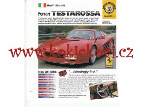 FERRARI TESTAROSSA - KATALOGOVÝ LIST - 4 STRANY - ANGLICKY - ROZMĚRY  21*24 CM