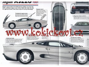 JAGUAR XJ220 - KATALOGOVÝ LIST - 4 STRANY - ANGLICKY - ROZMĚRY  21*24 CM