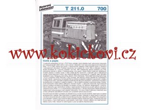 MOTOROVÁ LOKOMOTIVA - T 211.0 - REKLAMNÍ PROSPEKT - A4 - 2 STRANY