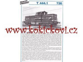 MOTOROVÁ LOKOMOTIVA - T 444.1 - REKLAMNÍ PROSPEKT - A4 - 2 STRANY
