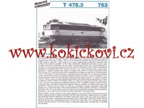 MOTOROVÁ LOKOMOTIVA - T 478.3 - REKLAMNÍ PROSPEKT - A4 - 2 STRANY