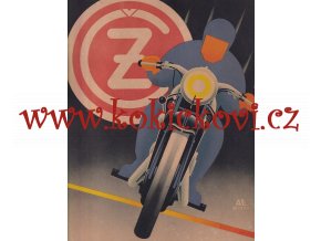 REKLAMNÍ PAPÍROVÁ CEDULE MOTOCYKL ZBROJOVKA STRAKONICE 193? -24*33cm