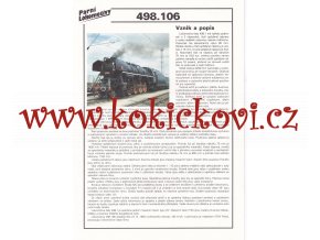 PARNÍ LOKOMOTIVA - 498.106 - REKLAMNÍ PROSPEKT - A4 - 2 STRANY