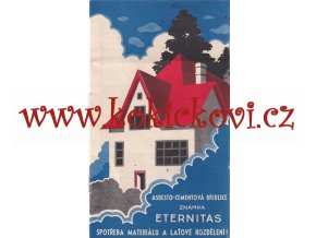 Starý reklamní leták Eternitas Asbesto-cementová břidlice - menší A5