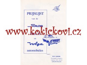 SCALDIA - ZIGULI - VOLGA - CENÍK 1971 - PROSPEKT - 4 STRANY