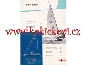 Finn dingi - reklamní prospekt A4 - 1960 - mužská jednoruční jachtařská olympijská třída s katamaránem - DDR KULTURWAREN