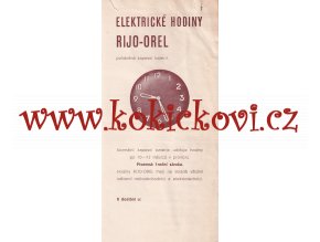 ELEKTRICKÉ HODINY RIJO - OREL - REKLAMNÍ PROSPEKT - REKLAMNÉ PROSPEKT - 4 STRANY (20.-30.LÉTA)