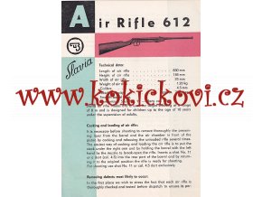 VZDUCHOVKA SLAVIE 612 Česká zbrojovka n. p.Uherský Brod - reklamní prospekt A5 -rok 1961 - anglicky
