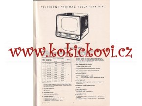 TELEVIZNÍ PŘIJÍMAČ TESLA 4206 U - TECHNICKÝ POPIS PŘÍSTROJE - A4 CCA