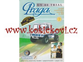 MODEL PRAGA UV 80 TRIAL 1:32 - VÍCEÚČELOVÝ TERÉNNÍ AUTOMOBILOVÝ NOSIČ REKLAMNÍ PAPÍROVÝ PLASTIKOVÝ MODEL