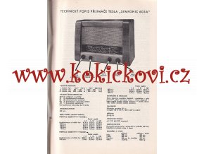 TESLA 603 A SYMFONIC - A4 - TESLA NÁVOD K ÚDRŽBĚ PŘIJÍMAČŮ