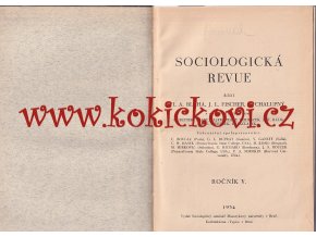 Sociologická revue: ROČNÍK kompl. ročník 1934