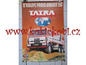 RALLYE PARIS DAKAR 1986 - TATRA - MOTOKOV - OBŘÍ REKLAMNÍ PLAKÁT - ROZMĚRY 84*119 CM