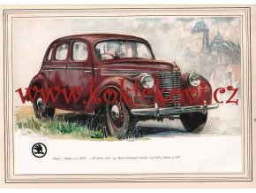 ŠKODA RAPID 1500 OHV - REKLAMNÍ KRESBA REPRODUKCE - VLADIMÍR BIDLO - 1970 - 34 x 24,5 cm