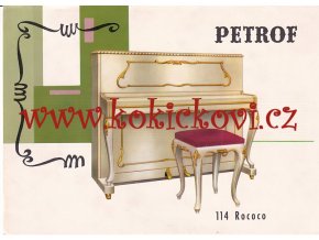 PIANO PETROF 114 ROCOCO - REKLAMNÍ LETÁK A5 - 2 STRANY - ANGLICKY